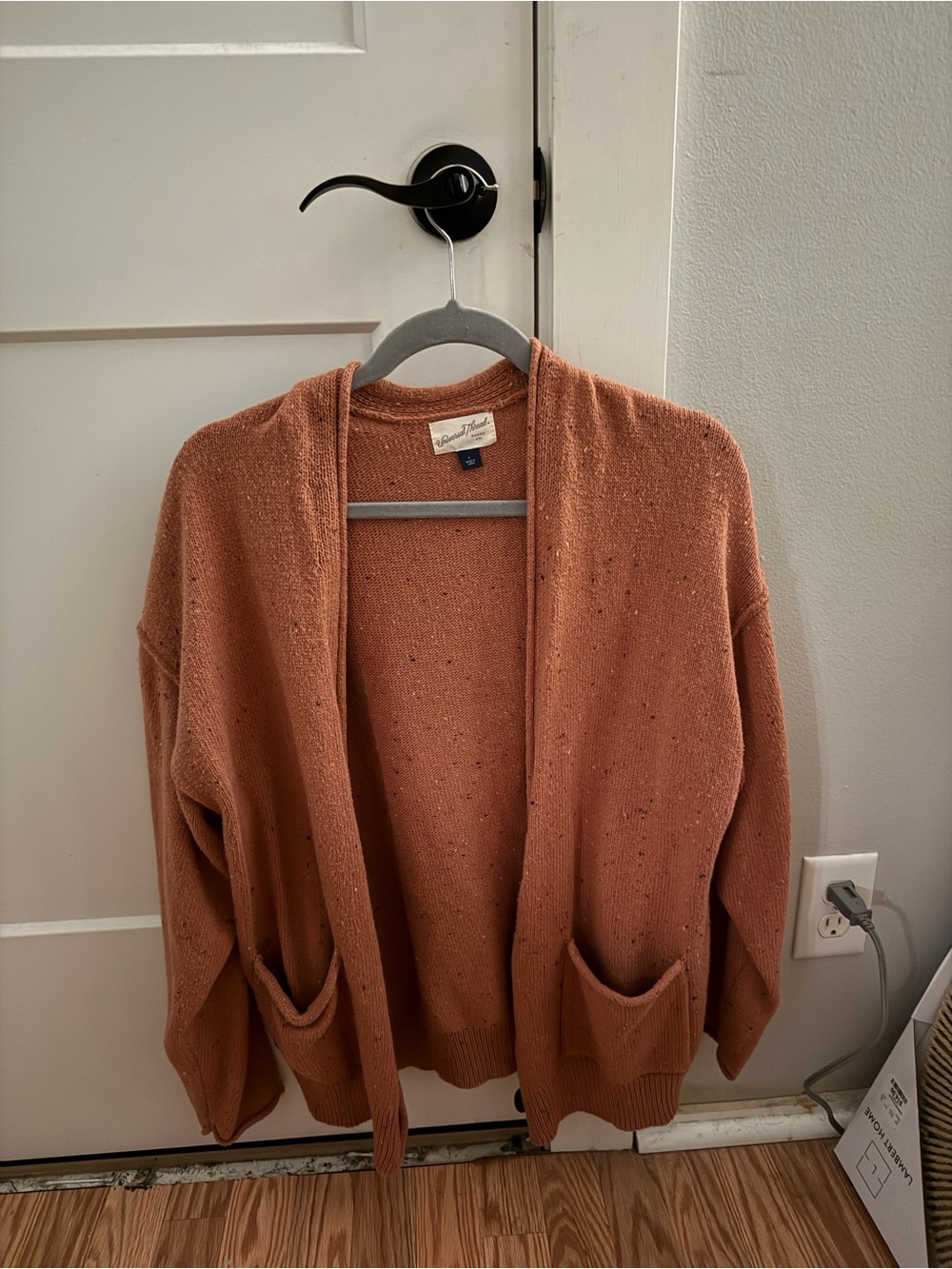 Orange Rust Knit Cardigan Sweater